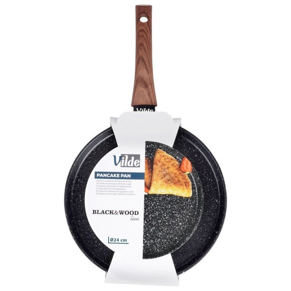 Patelnia do naleśników VILDE 199055 BLACK&WOOD 24 cm granitowa