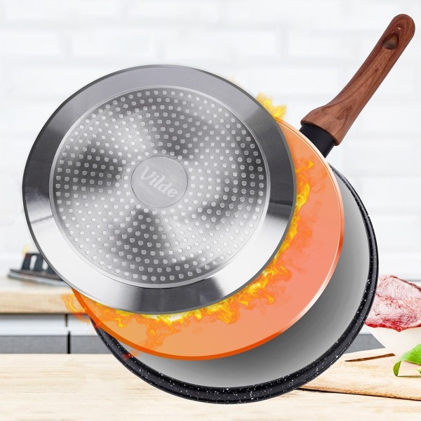 Patelnia do naleśników VILDE 199055 BLACK&WOOD 24 cm granitowa