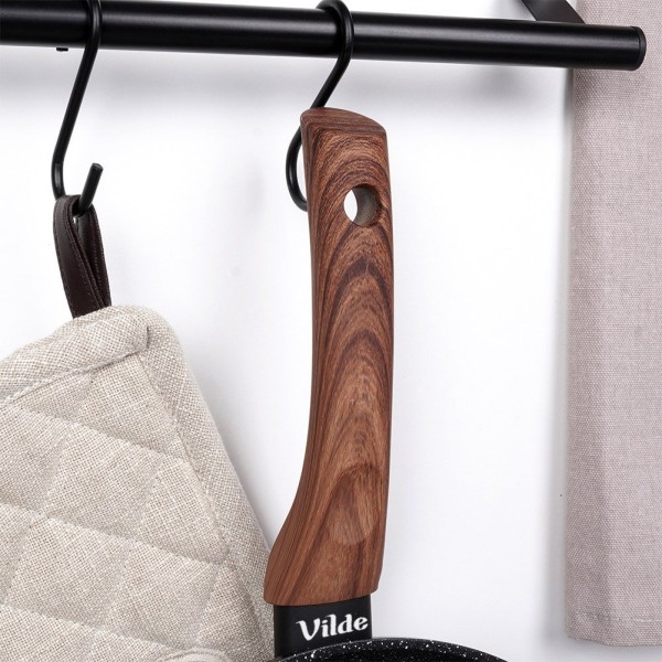 Patelnia do naleśników VILDE 199055 BLACK&WOOD 24 cm granitowa