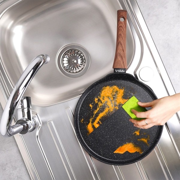 Patelnia do naleśników VILDE 199055 BLACK&WOOD 24 cm granitowa