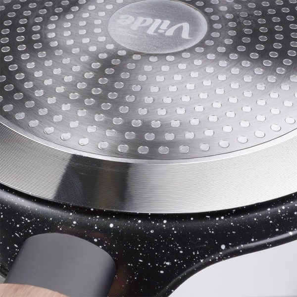 Patelnia do naleśników VILDE 199055 BLACK&WOOD 24 cm granitowa