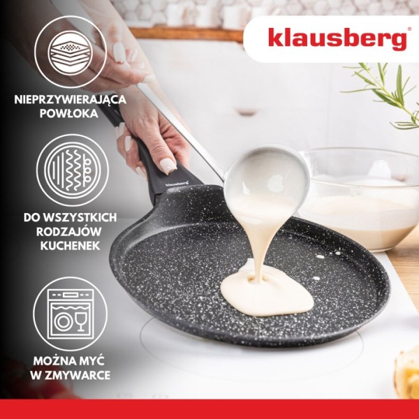 Patelnia do naleśników Klausberg KB-7957, marmurkowa, 24 cm