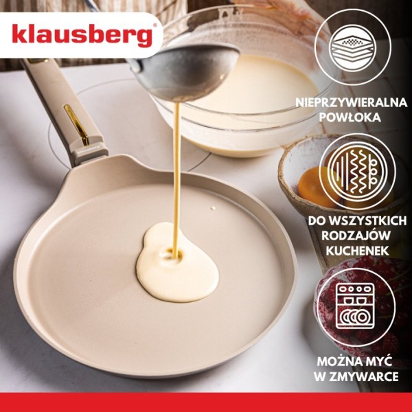 Пательня для млинців, Klausberg KB-7965, мармурове покриття, 24 см (для сковорідної готування)