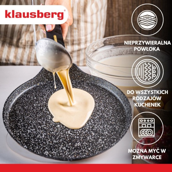 Patelnia do naleśników Klausberg KB-7964, marmurkowa 24 cm