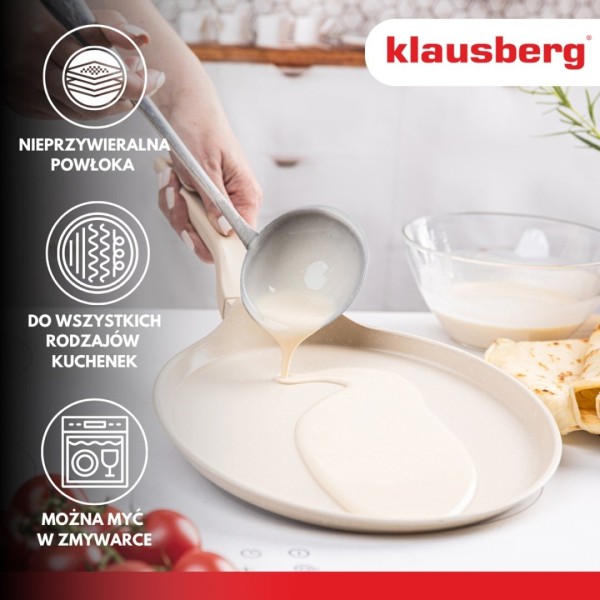 Patelnia do naleśników Klausberg KB-7958, marmurkowa 24 cm