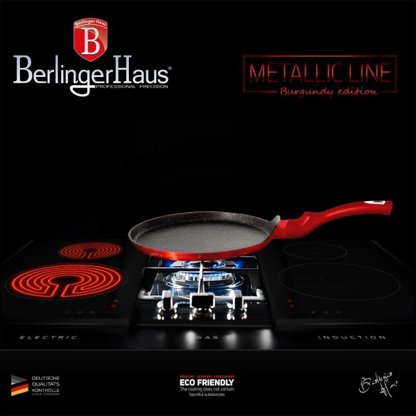 Patelnia do naleśników Berlinger Haus Metallic Line Burgundy 28 cm BH-6179