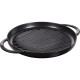 Patelnia grillowa Staub okrągła 30 cm żeliwna z dwoma uchwytami czarna
