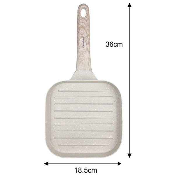 Patelnia grillowa Klausberg KB-7812 marmurkowa 18x18 cm beżowa do grillowania