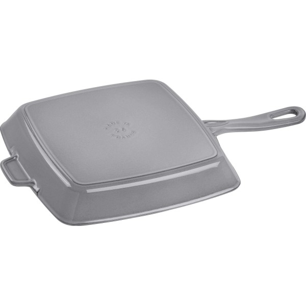 Patelnia grillowa Staub Kwadratowa żeliwna 26 cm grafitowa do grillowania potraw