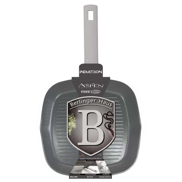 Patelnia grillowa Berlinger Haus Aspen BH-7072 kwadratowa 28x28 cm powłoka tytanowa