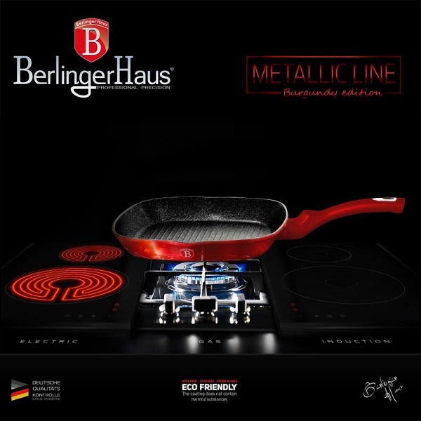Patelnia grillowa Berlinger Haus Metallic Line 28 cm Burgundy BH-1271-N