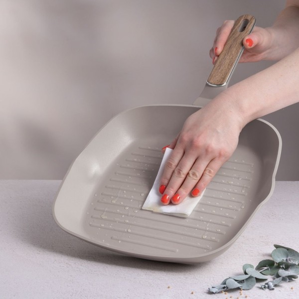 Patelnia grillowa, BerlingerHaus BH-8335 Taupe Nordic, 28 cm, do steków i warzyw