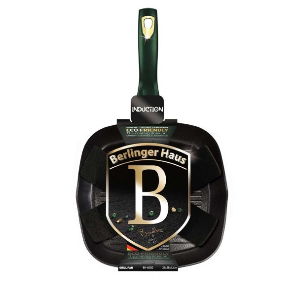 Patelnia grillowa Berlinger Haus Metallic Line Emerald 28x28 cm granitowa BH-6050