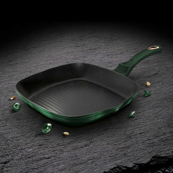 Patelnia grillowa Berlinger Haus Metallic Line Emerald 28x28 cm granitowa BH-6050