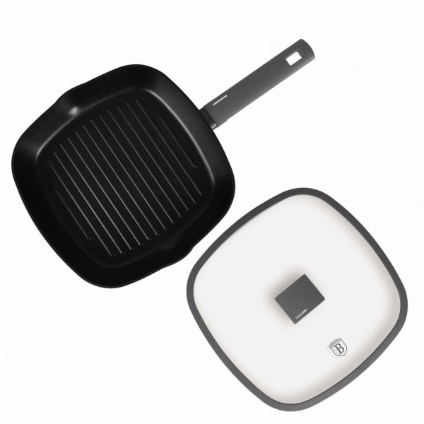 Patelnia grillowa Berlinger Haus Antracit BH-8127 tytanowa 28 cm z pokrywką