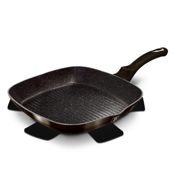 Patelnia grillowa Berlinger Haus Shiny Black 28x28 cm granitowa
