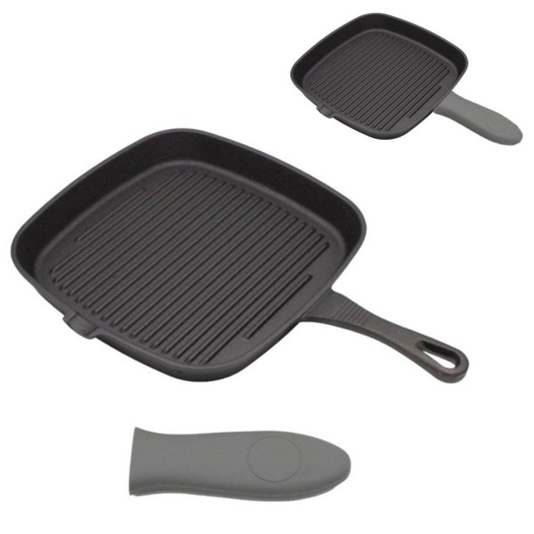 Patelnia grillowa Brunbeste BB-2668 żeliwna 24x24 cm do grillowania