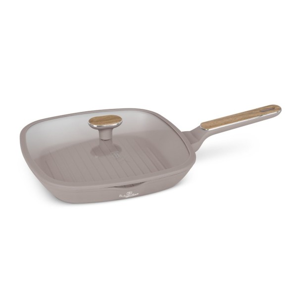 Patelnia grillowa, BerlingerHaus BH-8336 Taupe Nordic, 28 cm z pokrywką
