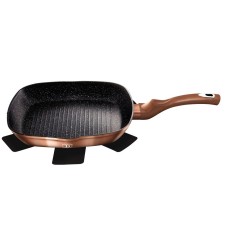 Patelnia grillowa Berlinger Haus Metallic Line Rose Gold 28 cm granitowa