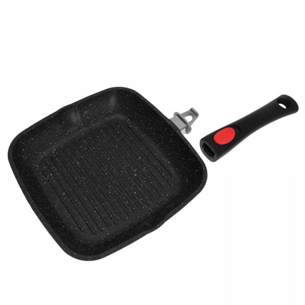 Patelnia grillowa Kinghoff KH-1510 24 cm granitowa odłączany uchwyt