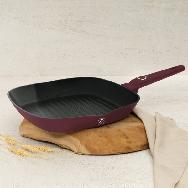 Пательня гриль BerlingerHaus Leonardo BH-8036 діаметром 28 см для приготування стейків і овочів