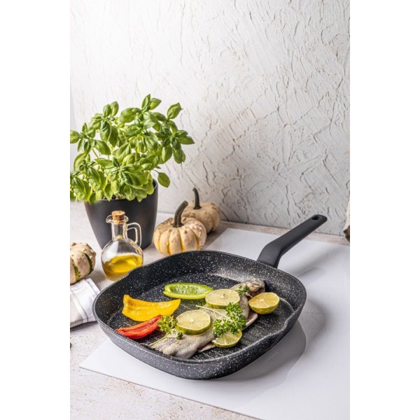Patelnia grillowa Klausberg KB-7662 28 cm z powłoką marmurową do grillowania w domu