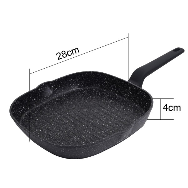 Patelnia grillowa Klausberg KB-7662 28 cm z powłoką marmurową do grillowania w domu