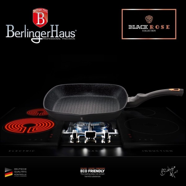 Patelnia grillowa Berlinger Haus Black Rose 28 cm granitowa BH-1636-N