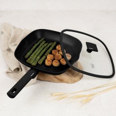 Пательня гриль BerlingerHaus BH-8184 Matte Black 28 см з кришкою для приготування на грилі