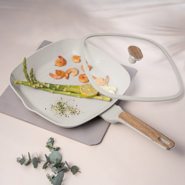 Пательня-гриль BerlingerHaus Sahara Nordic BH-8317, 28 см з кришкою для смаження на грилі