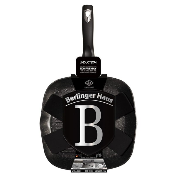 Patelnia grillowa Berlinger Haus Black Silver BH-1846 z powłoką granitową do grillowania