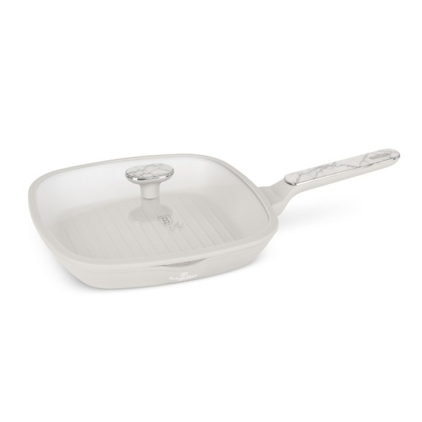 Пательня гриль BerlingerHaus Sahara Marble BH-8393 28 см з кришкою для здорового приготування на грилі