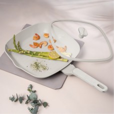 Пательня гриль BerlingerHaus Sahara Marble BH-8393 28 см з кришкою для здорового приготування на грилі