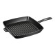 Patelnia grillowa Staub Kwadratowa żeliwna 30 cm czarna do grillowania