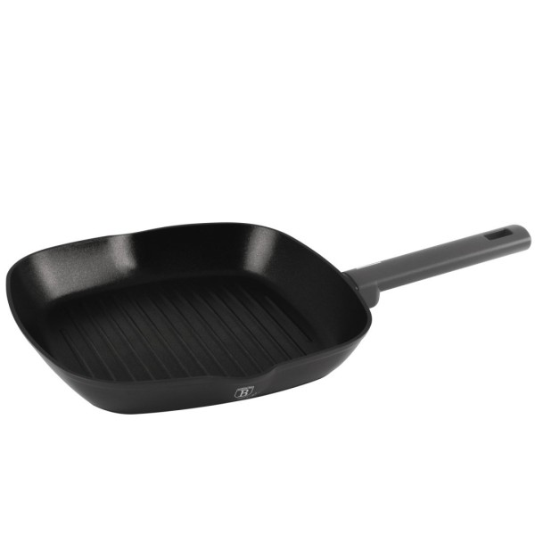 Пательня гриль BerlingerHaus Antracit BH-8126 28 см із титановим покриттям для приготування гриль-страв