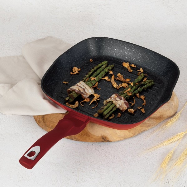 Пательня гриль BerlingerHaus Burgundy 28 см для приготування соковитих страв на грилі BH-1271