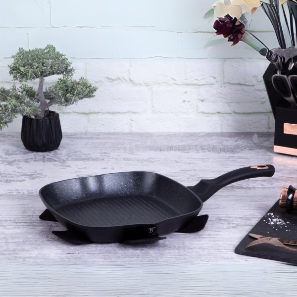 Пательня гриль BerlingerHaus BH-1636 28 см для приготування м'яса та овочів