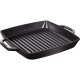 Patelnia grillowa Staub kwadratowa 28 cm żeliwna z dwoma uchwytami czarna