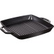 Patelnia grillowa Staub Kwadratowa żeliwna 33 cm z dwoma uchwytami czarna