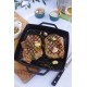 Patelnia grillowa Staub Kwadratowa żeliwna 33 cm z dwoma uchwytami czarna
