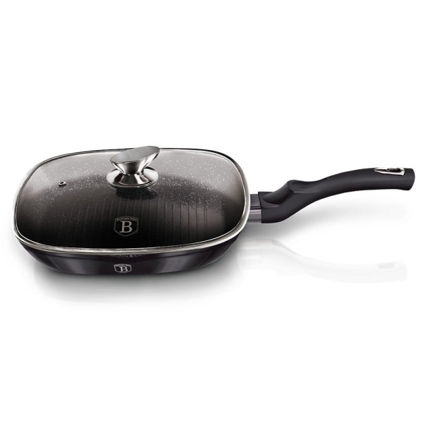 Patelnia grillowa Berlinger Haus Carbon Pro BH-6909 28x28 cm z powłoką granitową do grillowania w kuchni