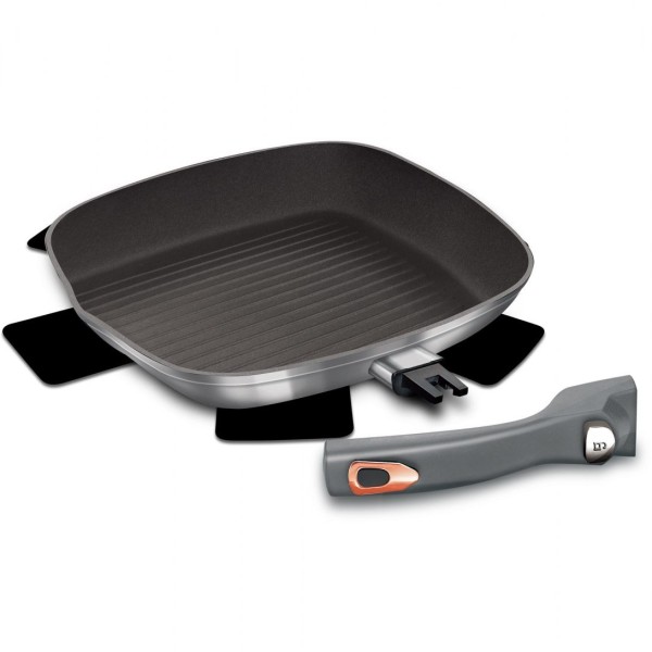 Patelnia grillowa Berlinger Haus Moonlight BH-6083 tytanowa 28x28 cm do grillowania w domu