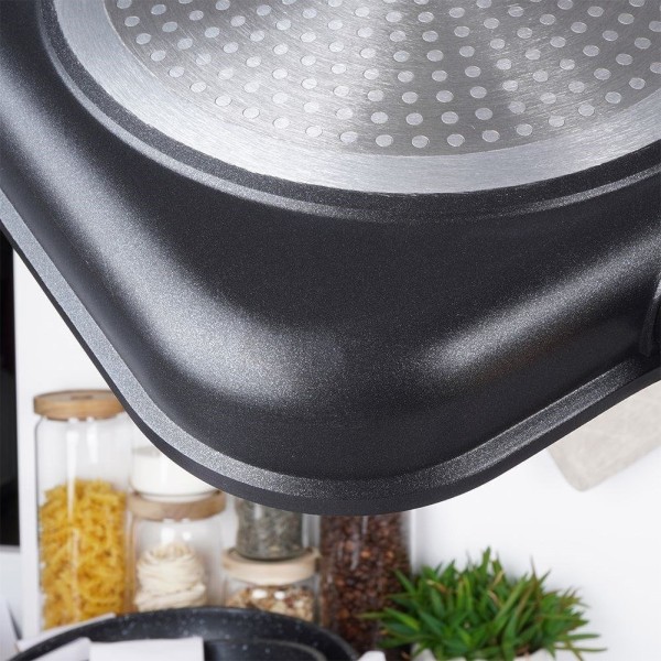 Patelnia grillowa ORION GRANDE 26x26 cm, granitowa, do grillowania