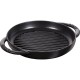 Patelnia grillowa Staub Okrągła żeliwna 22 cm z dwoma uchwytami czarna