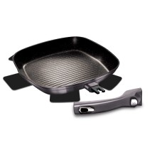 Patelnia grillowa Berlinger Haus Carbon Pro BH-6914 28 cm z odpinaną rączką i powłoką granitową