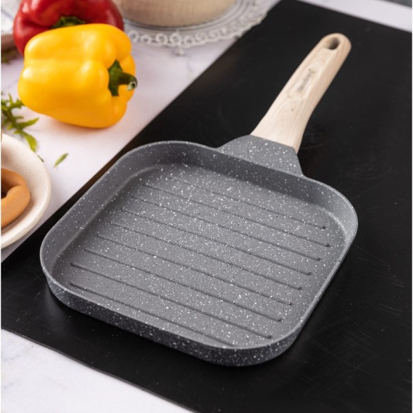 Patelnia grillowa Klausberg KB-7811 marmurkowa 18x18 cm szara do grillowania potraw