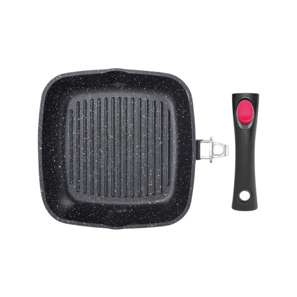 Patelnia grillowa Kinghoff KH-1511 granitowa 28 cm z odłączanym uchwytem do grillowania