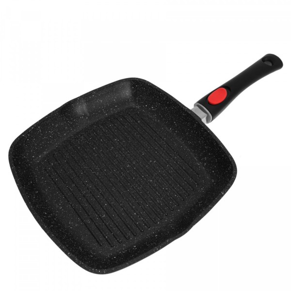 Patelnia grillowa Kinghoff KH-1511 granitowa 28 cm z odłączanym uchwytem do grillowania
