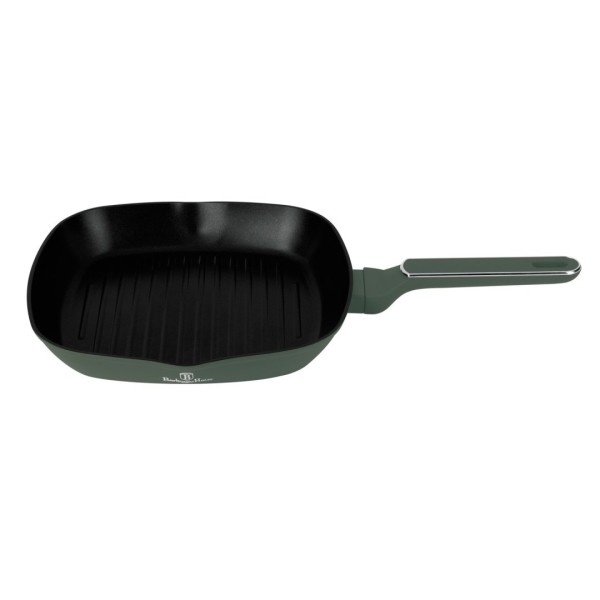 Пательня гриль BerlingerHaus Matte Green Collection BH-8161, 28 см для грилювання та приготування їжі