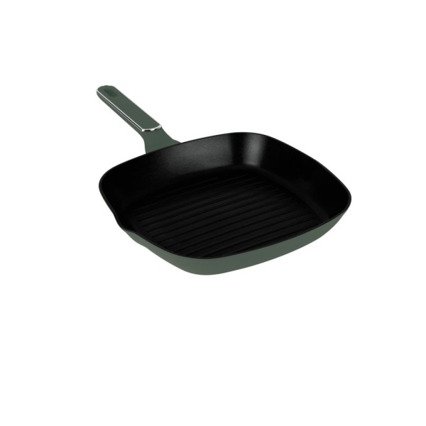 Пательня гриль BerlingerHaus Matte Green Collection BH-8161, 28 см для грилювання та приготування їжі